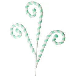 Mint and White Velvet Candy Cane Pick Christmas Tree Picks|