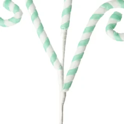 Mint and White Velvet Candy Cane Pick Christmas Tree Picks|