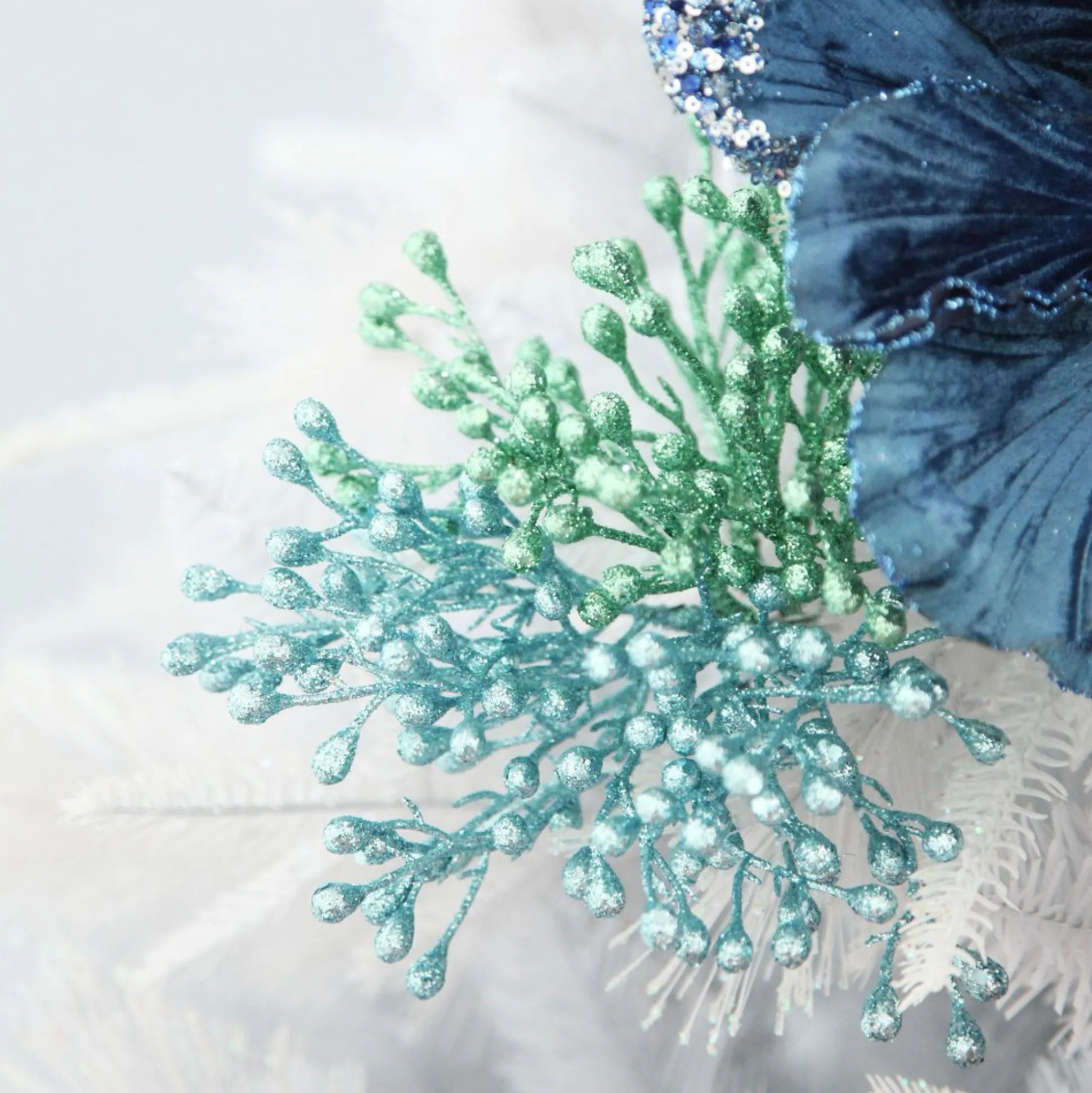 Mint Glitter Berry Pick - Set of 2 Christmas Pick|