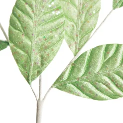 Mint Green Glitter Leaf Spray Christmas Pick|