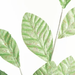 Mint Green Glitter Leaf Spray Christmas Pick|