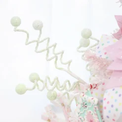 Mint Green Glitter Spiral Ball Pick Christmas Tree Picks|