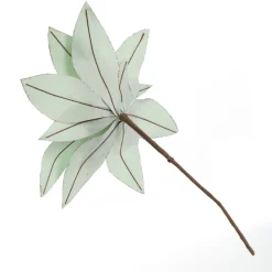 Mint Green Lily Flower Stem with Gold Glitter Trim Christmas Flowers|