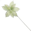 Mint Green Poinsettia Flower Stem with Multicoloured Sprinkles Christmas Flowers|