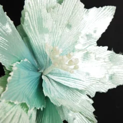 Mint Poinsettia Flower Clip Christmas Flowers|