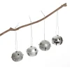 Mixed Finish Silver 4cm Jingle Bell Decorations - Bag of 4 Christmas Bells And Bows|