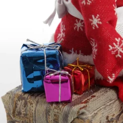 Mr & Mrs Claus with Presents Sitting on Log Christmas Ornament Christmas Ornaments|