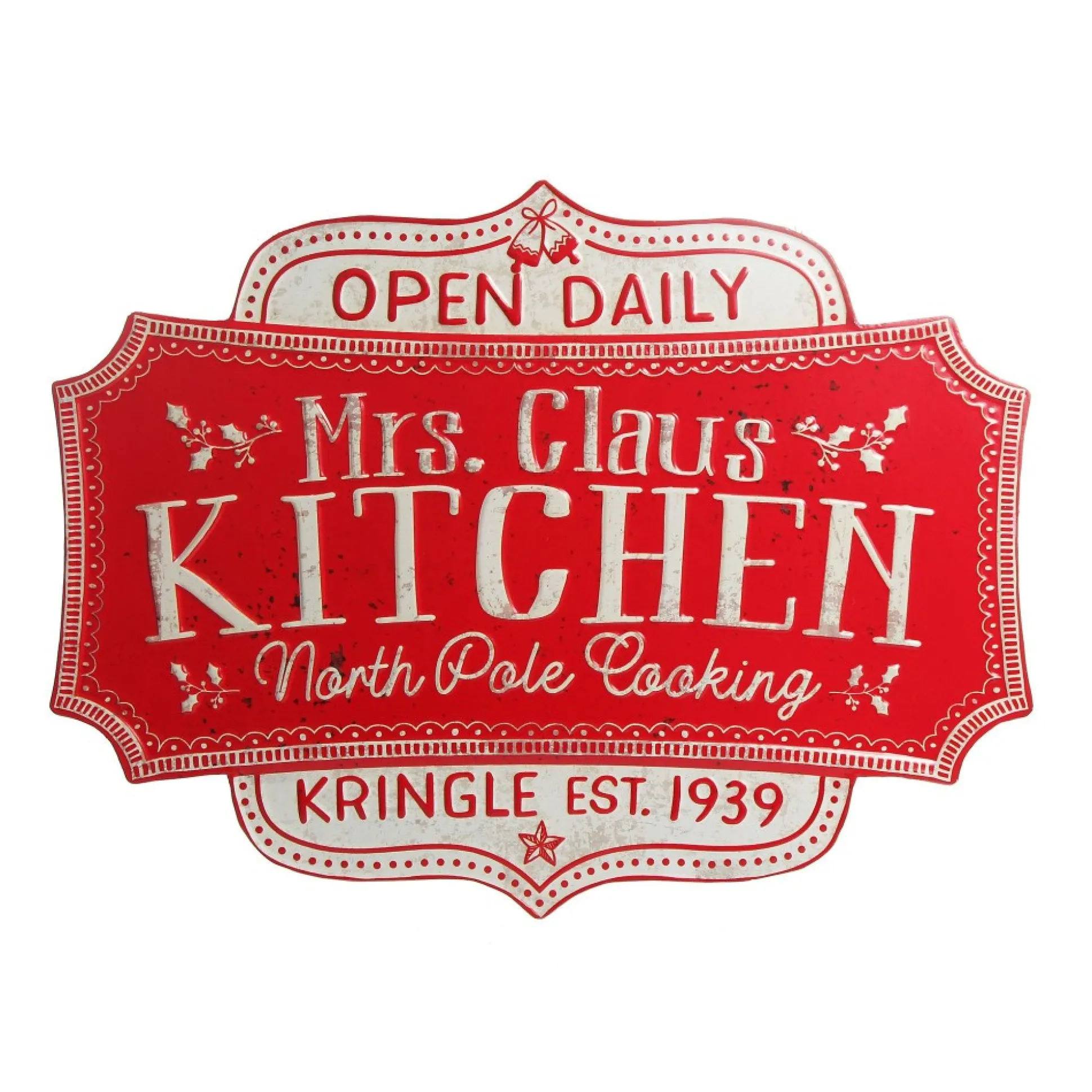 Mrs Claus Kitchen Retro Metal Christmas Sign Wall Hangings And Signs|