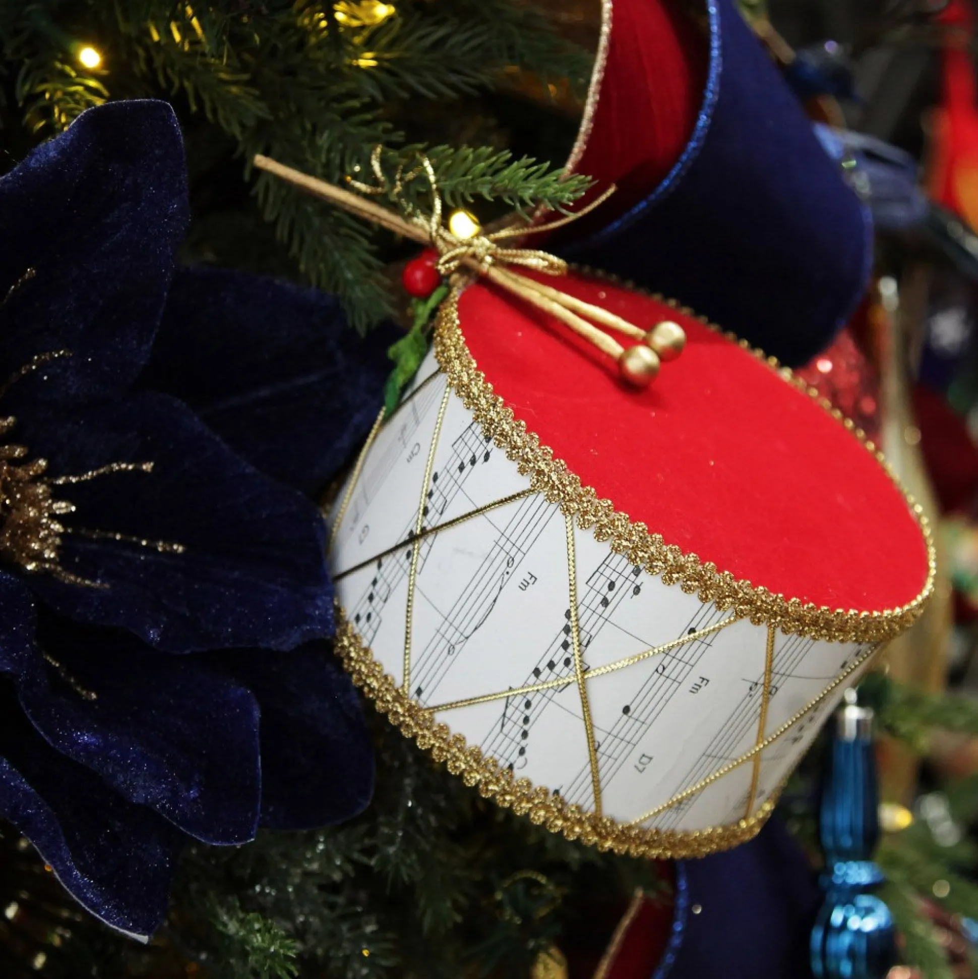 Musical Note Christmas Drum Tree Decoration Christmas Tree Decorations|