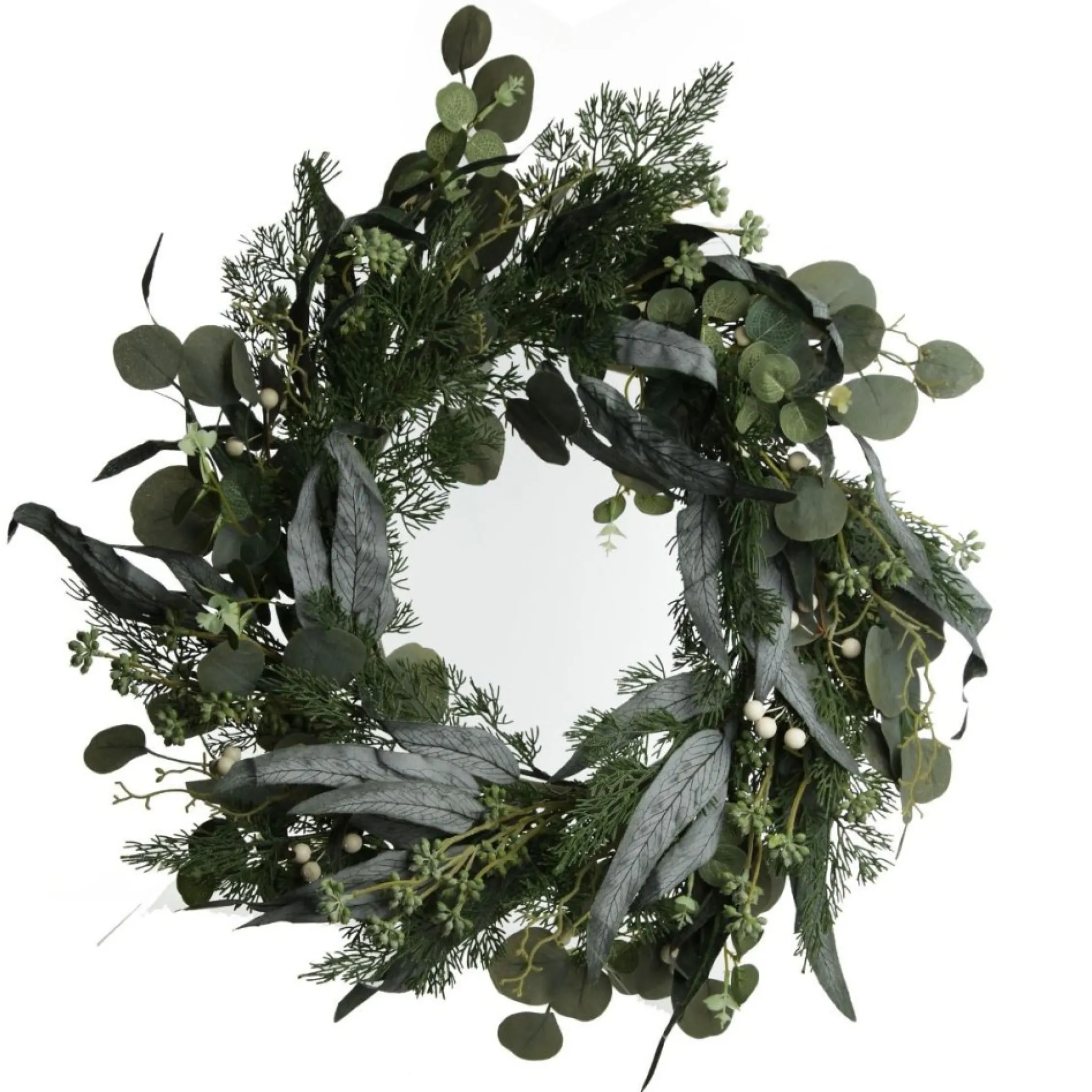 Native Eucalyptus Leaf Christmas Wreath with White Berries Christmas Wreaths|