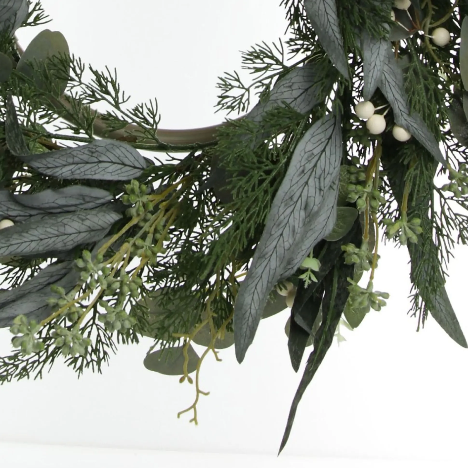 Native Eucalyptus Leaf Christmas Wreath with White Berries Christmas Wreaths|
