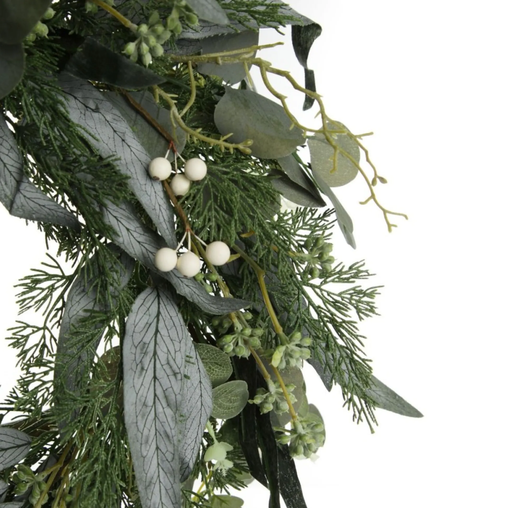 Native Eucalyptus Leaf Christmas Wreath with White Berries Christmas Wreaths|