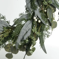 Native Eucalyptus Leaf Christmas Wreath with White Berries Christmas Wreaths|