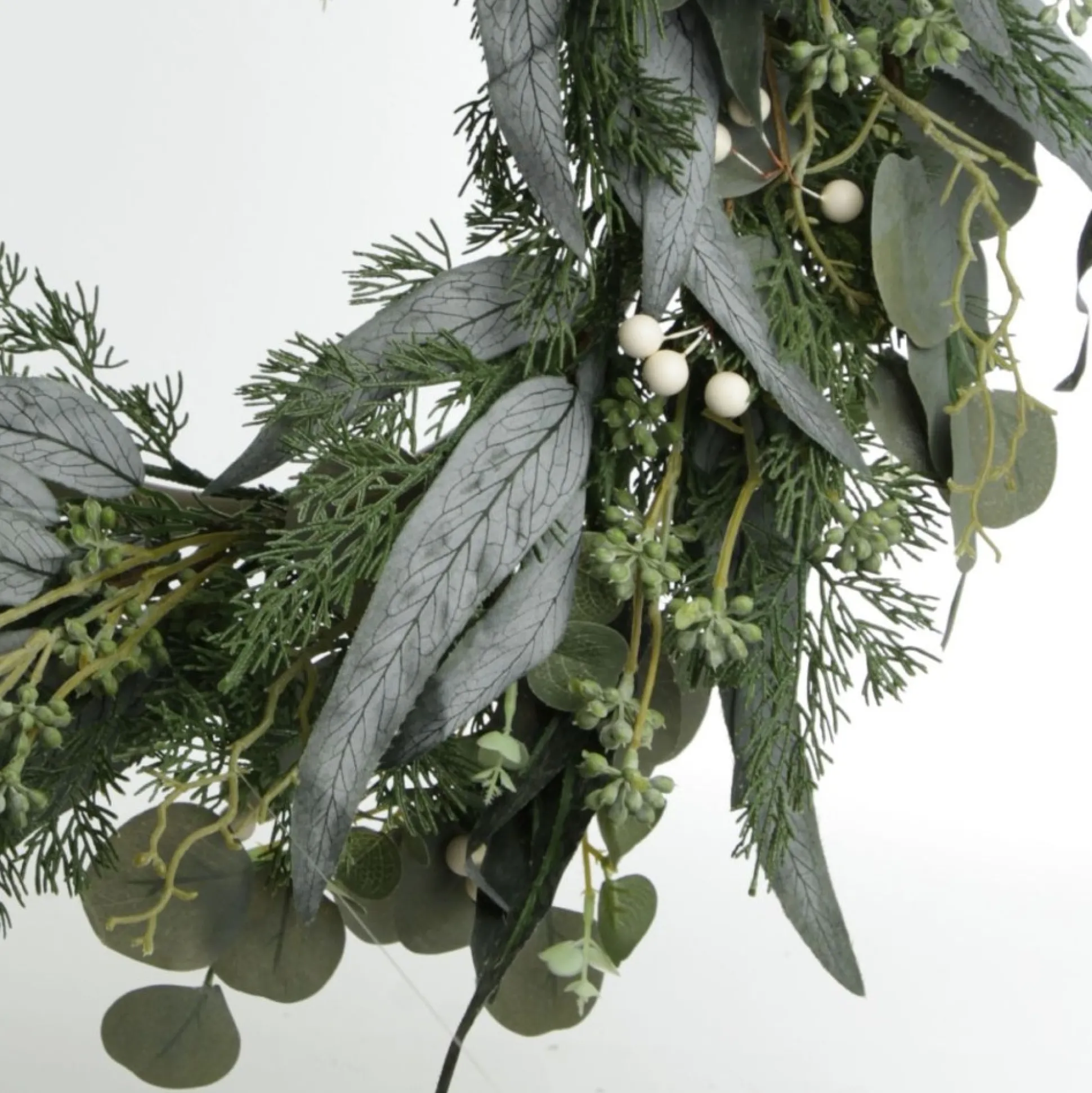 Native Eucalyptus Leaf Christmas Wreath with White Berries Christmas Wreaths|