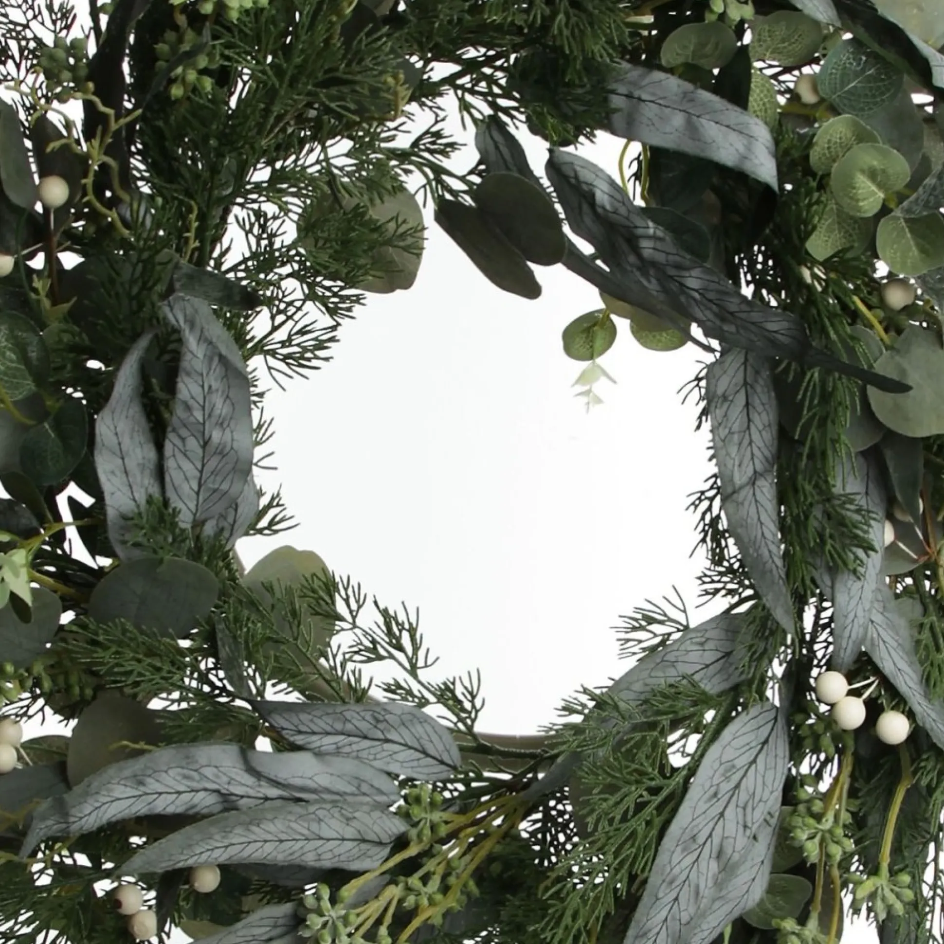 Native Eucalyptus Leaf Christmas Wreath with White Berries Christmas Wreaths|