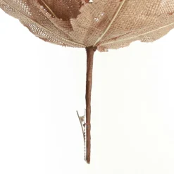 Natural Burlap Poinsettia Flower Clip with Beads Christmas Flowers|