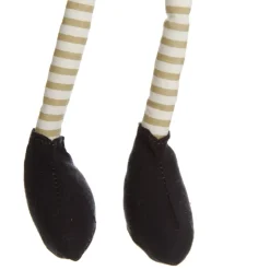 Natural Calico Fabric Boy Mouse with Grey Overalls and Stripey Legs Christmas Birds And Animals|