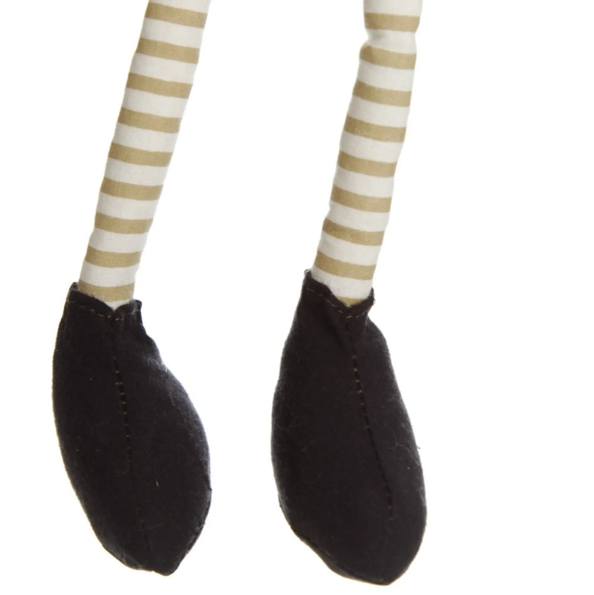 Natural Calico Fabric Boy Mouse with Grey Overalls and Stripey Legs Christmas Birds And Animals|