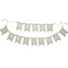 Natural Linen and White Merry Christmas Bunting with Pom Poms Tree Garlands|