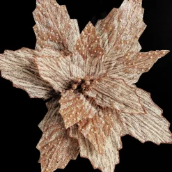 Natural Poinsettia Flower Clip with Glitter Tips Christmas Flowers|