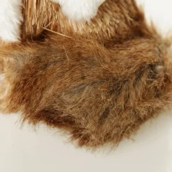 Natural Sisal Fox with white fluffy scarf Christmas Birds And Animals|