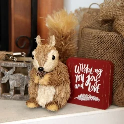 Natural Sisal Squirrel Christmas Birds And Animals|