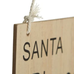Natural Wood Santa Please Stop Here Arrow Sign - Santa Face Diy Wreaths|
