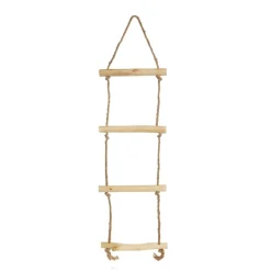 Natural Wooden Rope Ladder Hanging Ornament Wall Hangings And Signs|