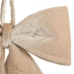 Nude Pink Padded Quilted Velvet Bow Christmas Bells And Bows|