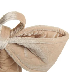 Nude Pink Padded Quilted Velvet Bow Christmas Bells And Bows|