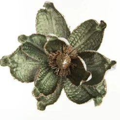 Olive Green Velvet Magnolia Flower Clip Christmas Flowers|