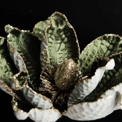 Olive Green Velvet Magnolia Flower Clip Christmas Flowers|