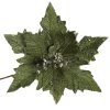 Olive Green Velvet Poinsettia Flower Clip Christmas Flowers|