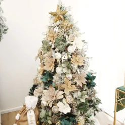 Olive Green Velvet Poinsettia Flower Clip Christmas Flowers|