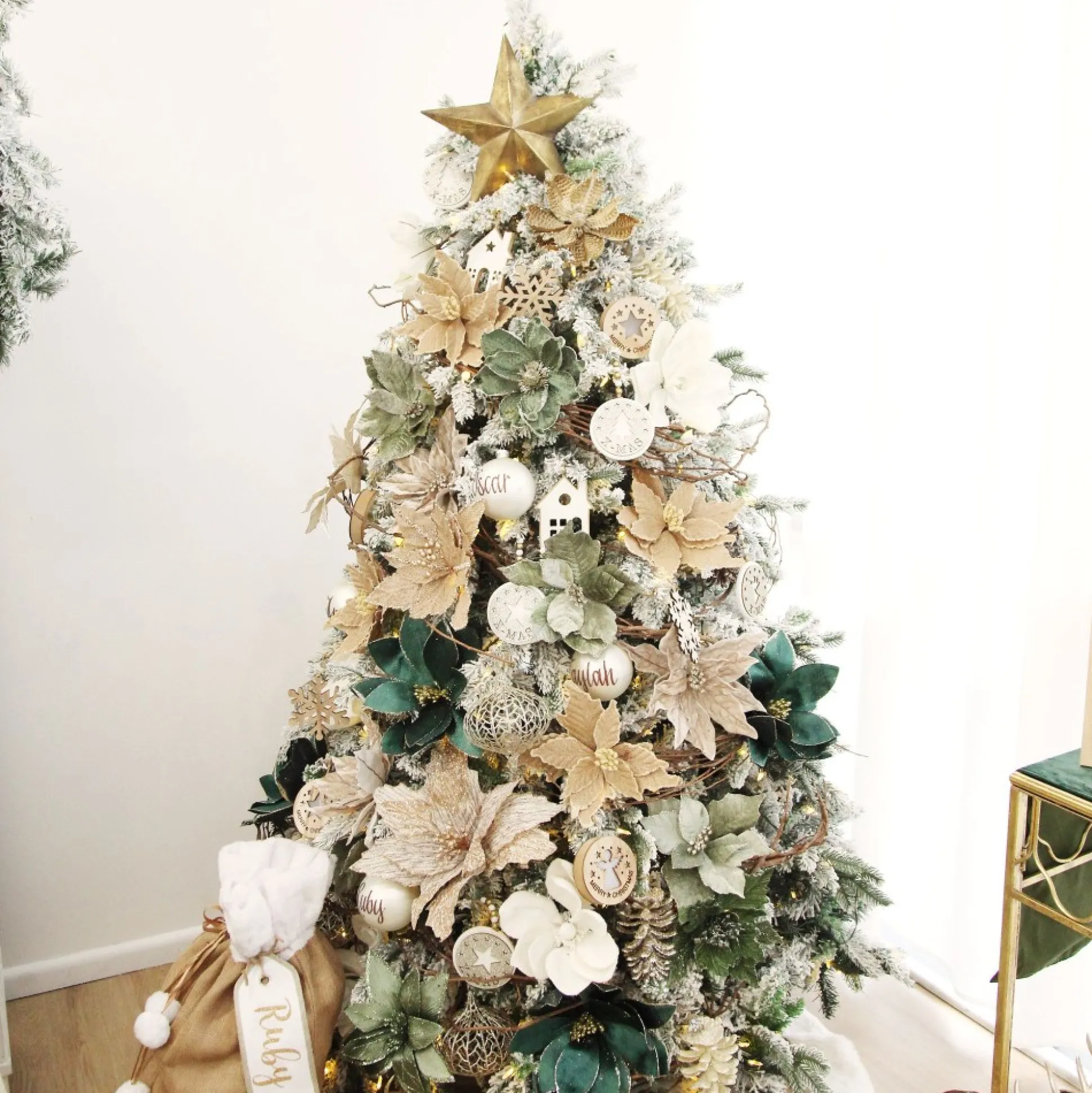 Olive Green Velvet Poinsettia Flower Clip Christmas Flowers|