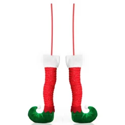 Pair of Red Christmas Elf Legs - Medium Christmas Tree Picks|