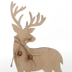 Pair of Wooden Reindeer Cutout Ornaments Christmas Birds And Animals|