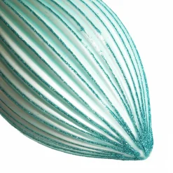 Pale Blue Glass Ribbed Teardrop Christmas Bauble Decorative Christmas Baubles|