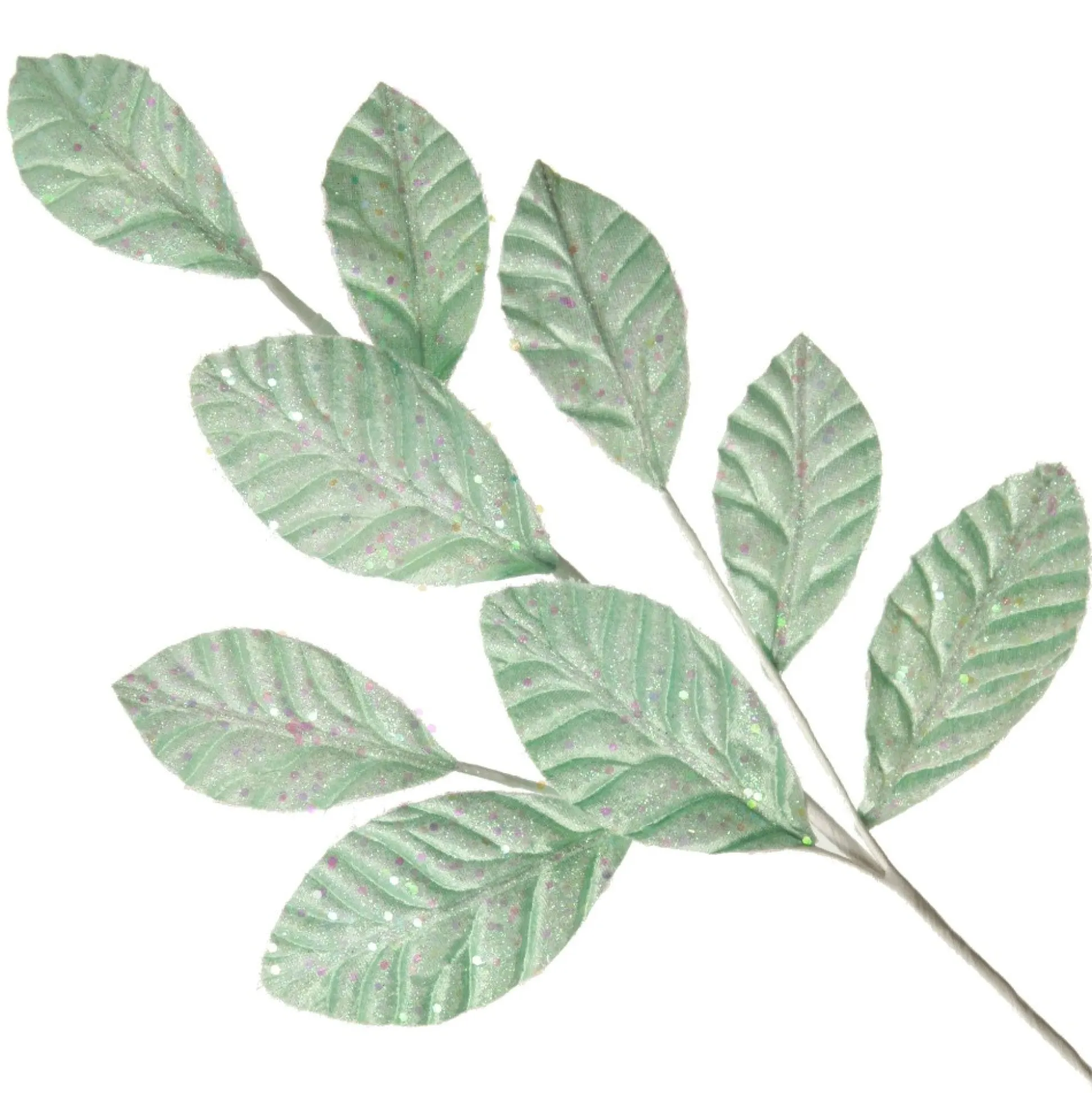 Pale Blue Glitter Leaf Spray Christmas Sprays|