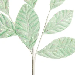 Pale Blue Glitter Leaf Spray Christmas Sprays|