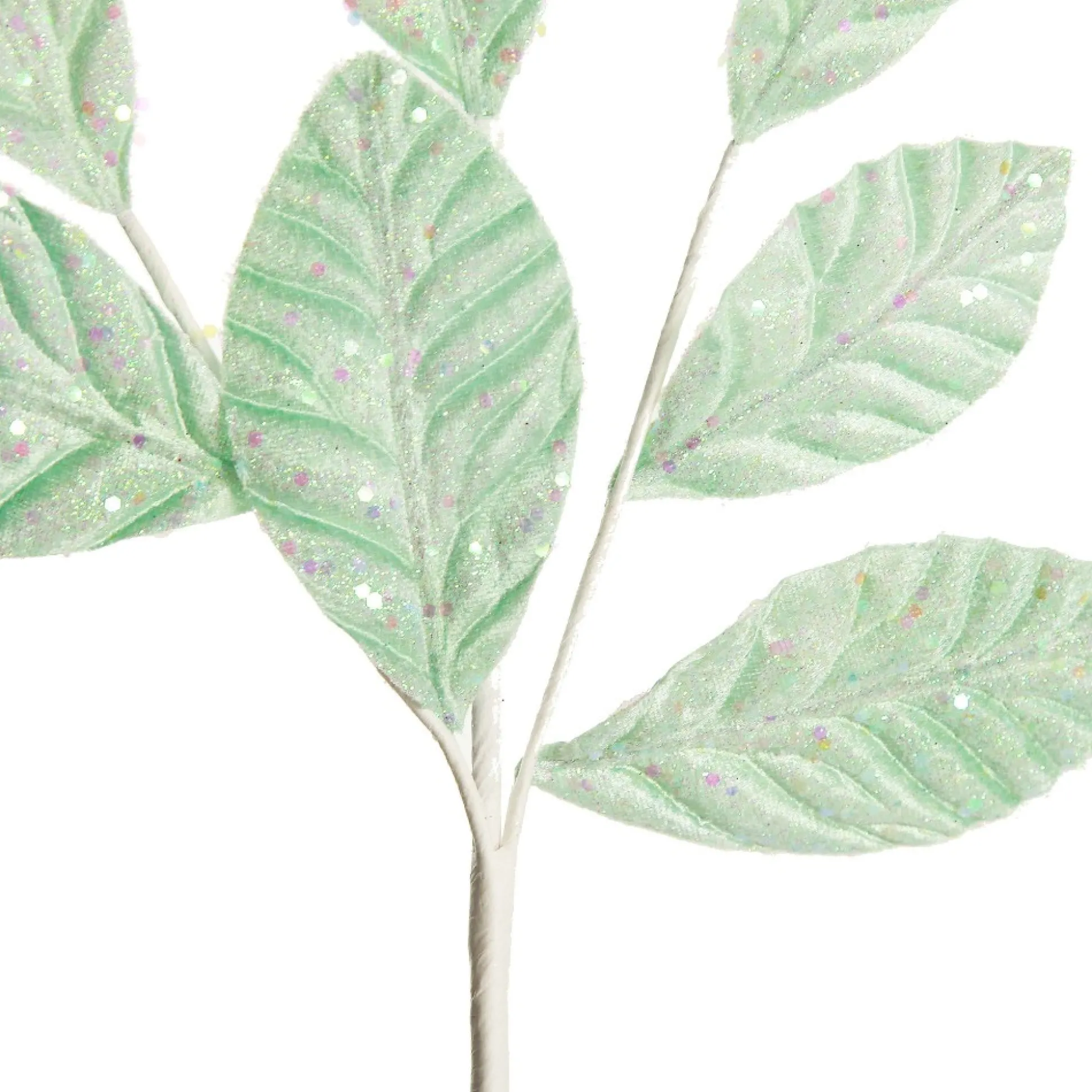 Pale Blue Glitter Leaf Spray Christmas Sprays|