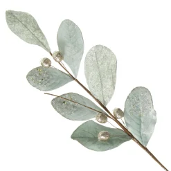 Pale Blue Mixed Leaf Christmas Spray with Beads Christmas Sprays|