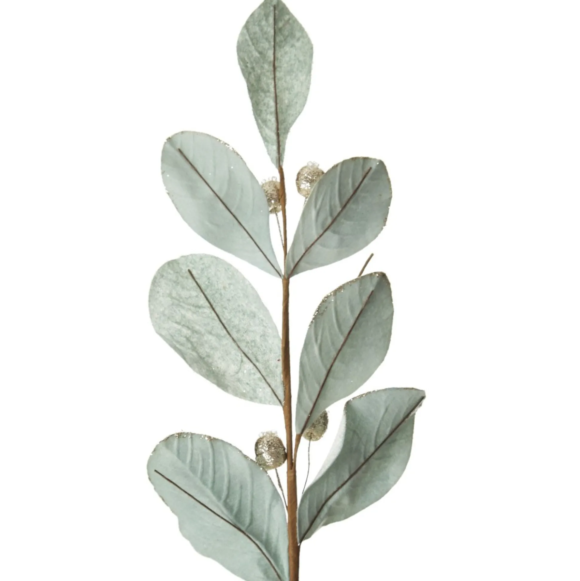 Pale Blue Mixed Leaf Christmas Spray with Beads Christmas Sprays|