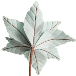 Pale Blue Velvet Embossed Poinsettia Flower Stem Christmas Flowers|