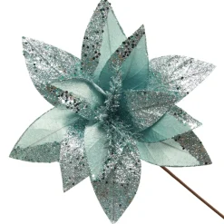 Pale Blue Velvet Lily Flower Stem Christmas Flowers|