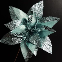 Pale Blue Velvet Lily Flower Stem Christmas Flowers|