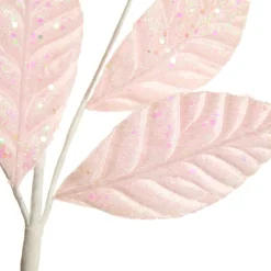 Pale Pink Glitter Leaf Spray Christmas Sprays|