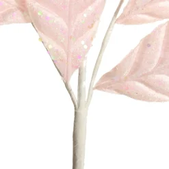 Pale Pink Glitter Leaf Spray Christmas Sprays|