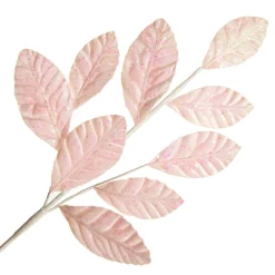 Pale Pink Glitter Leaf Spray Christmas Sprays|