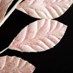Pale Pink Glitter Leaf Spray Christmas Sprays|